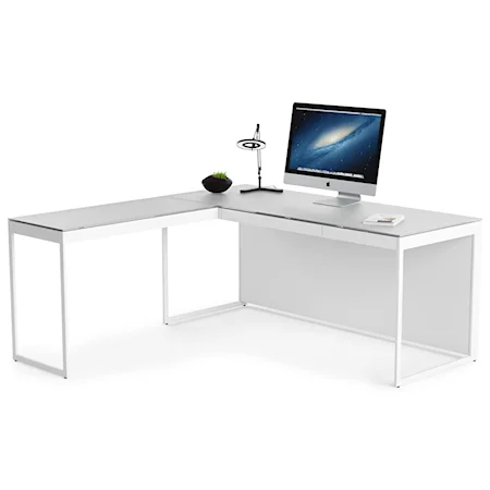 Desk and Return with Keyboard Drawer