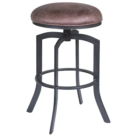 26" Counter Height Swivel Bar Stool in Mineral finish with Bandero Tobacco Faux Leather