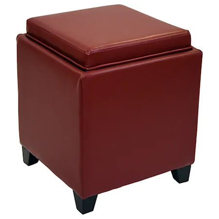 Contemporary Lift Top Storage Ottoman With Tray