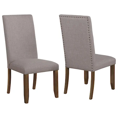 Casual Upholstered Dining Chair with Nailhead Trim