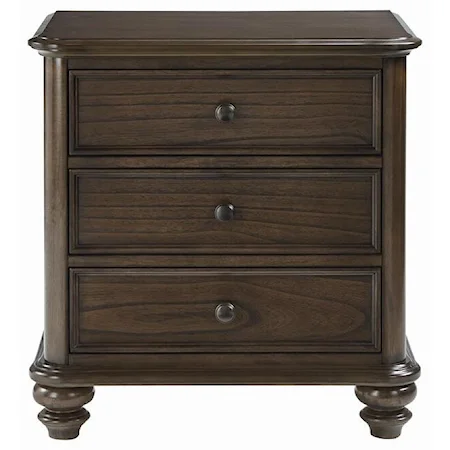 Traditional Nightstand with Turned Feet