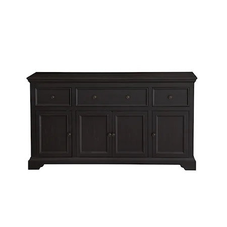 Four Door Cabinet in Antique Black