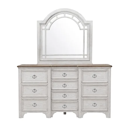 Farmhouse 10-Dresser with Breakfront Design