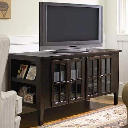 62-inch Entertainment Console with Framed Glass Doors