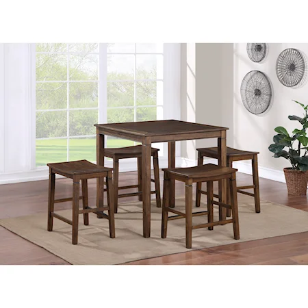 Farmhouse 5-Piece Pub Table Set