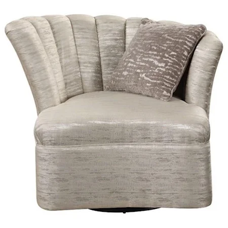 Glam Swivel Chair w/1 Pillow