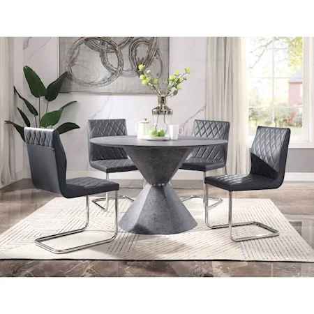 Contemporary 5-Piece Table and Chair Set