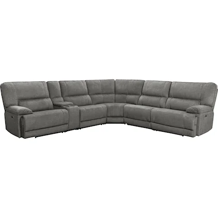 Casual Power Reclining Sectional with Built-In USB Ports