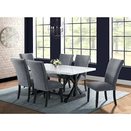 Transitional 7-Piece Dining Set