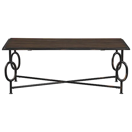 Industrial Coffee Table with Rectangular Top