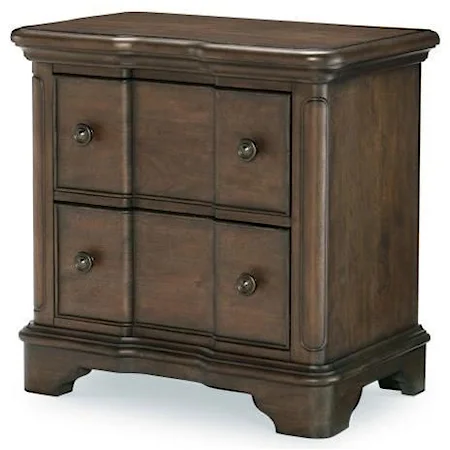 Transitional 2-Drawer Nightstand with Outlet & USB Port
