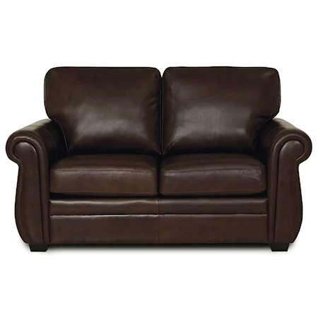 Traditional Loveseat with Rolled Arms