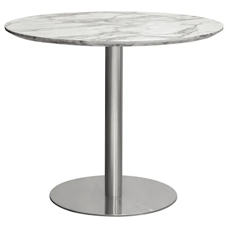 Contemporary 36" Round Dining Table with Marble Top