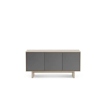 Contemporary 3-Door Media Console with Soundbar Shelf