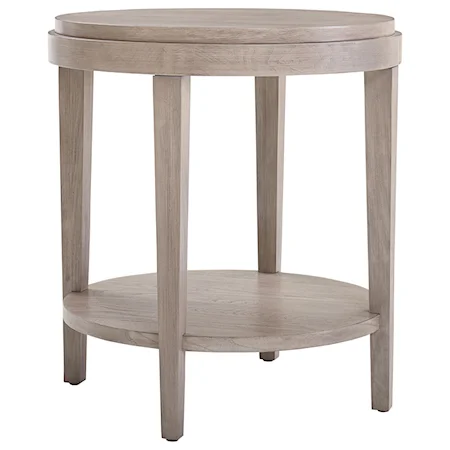 Round End Table with Shelf