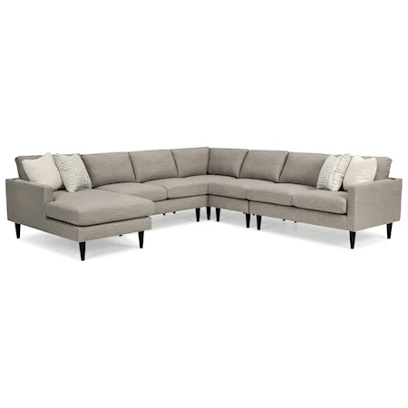 Contemporary 6-Seat Sectional Sofa with LAF Chaise and Built-in USB Charger