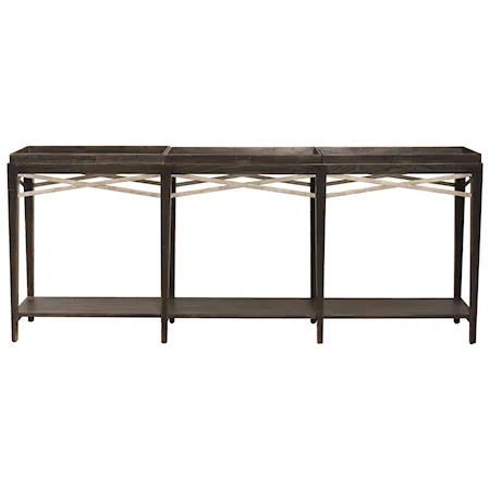 Transitional Console Table with Removable Trays