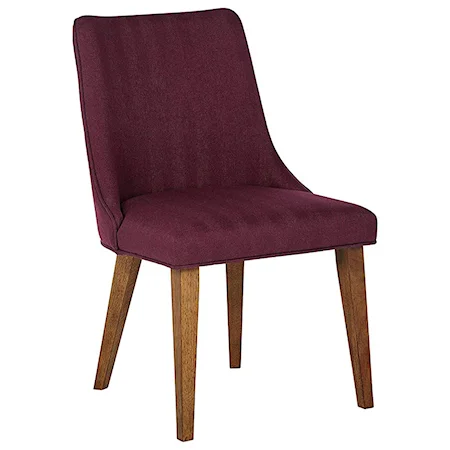 Upholstered Dining Chair in Merlot Fabric