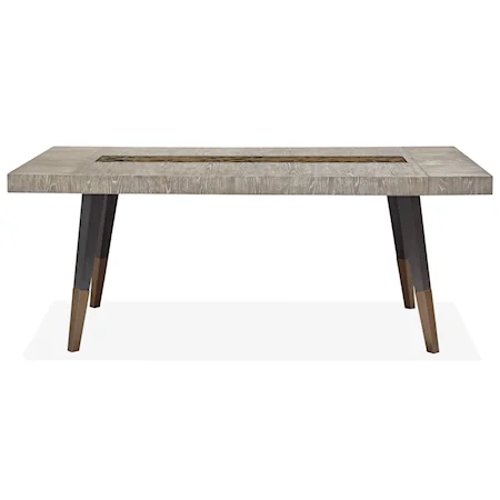 Transitional Rectangular Dining Table with Removeable Breadboard Leaves