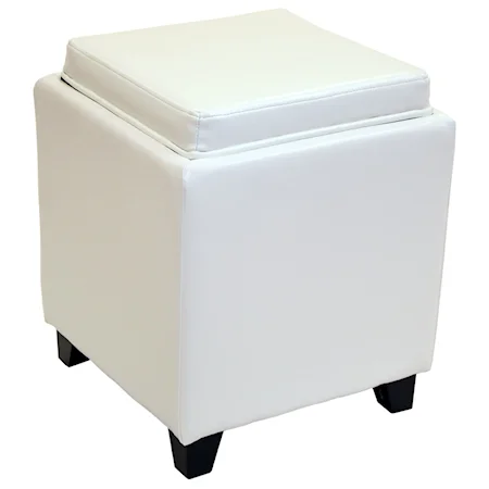 Contemporary Lift Top Storage Ottoman With Tray