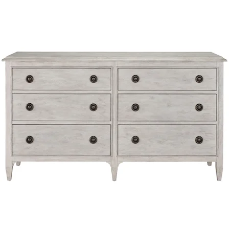 Transitional 6-Drawer Dresser with Removable Jewelry Trays