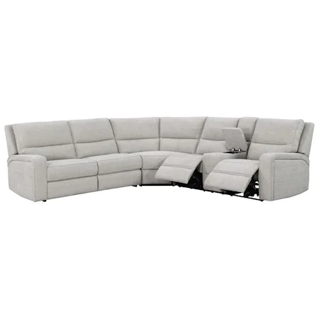 Contemporary 3-Piece Power Reclining Sleeper Sectional with Console