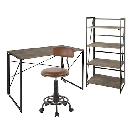 Dakota Desk - Bookcase - Swift Task Chair Set