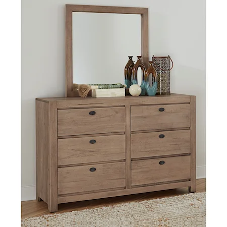 Casual Dresser and Mirror Set