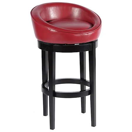 Contemporary 30" Red Leatherette Barstool