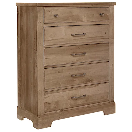 Solid Wood 5 Drawer Chest