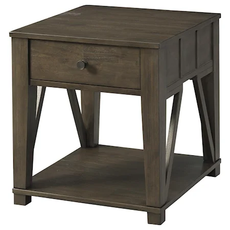 Casual End Table with Drawer