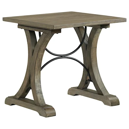 Transitional End Table with Pedestal Base
