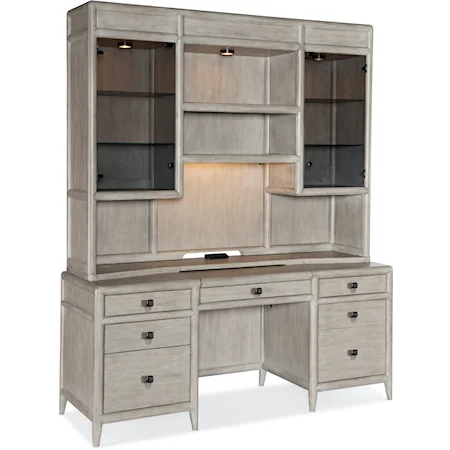 Transitional Desk with Hutch