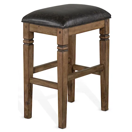 Backless Stool with Cushion Seat