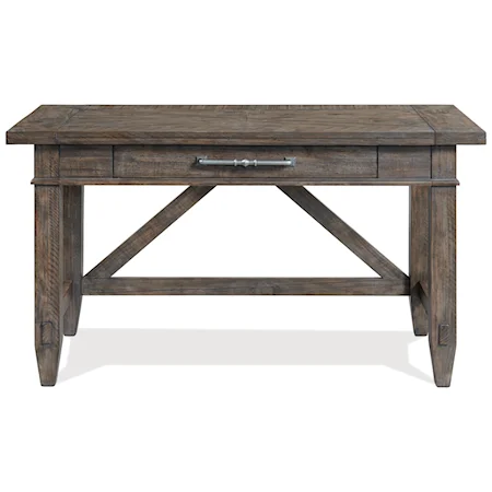 Rustic Traditional Writing Desk with Outlets and USB Chargers