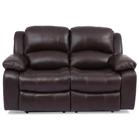 Casual Power Reclining Loveseat with Pillow Arms