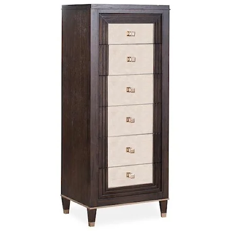 Transitional Lingerie Chest with Antique Mirror Front