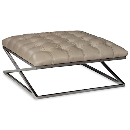 Contemporary Square Metal Cocktail Ottoman