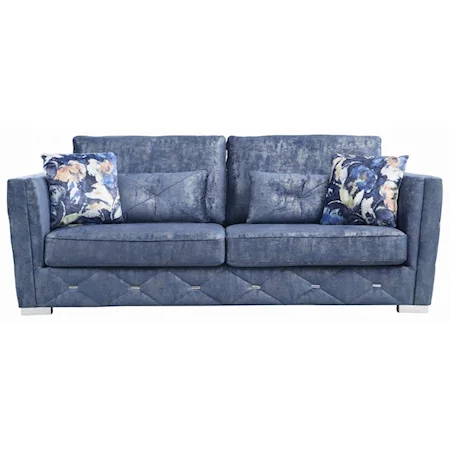 Contemporary Sofa with 4 Pillows