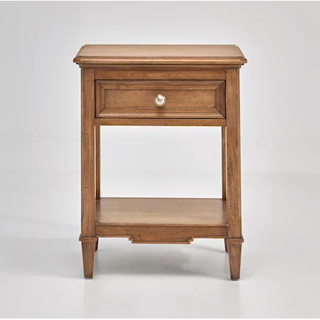 Transitional 1-Drawer End Table with Lower Shelf