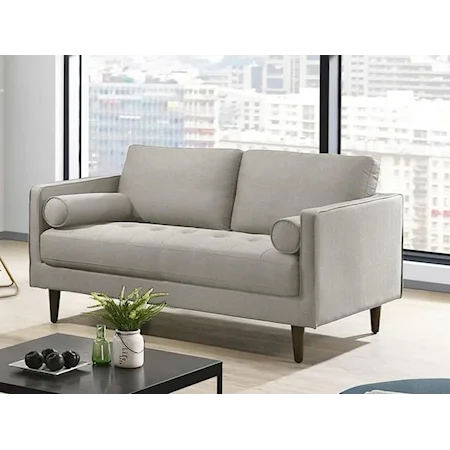 Contemporary Loveseat with Button Tufted Seating