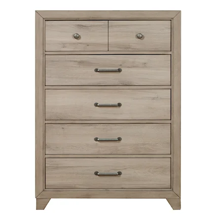 Transitional 6-Drawer Bedroom Chest