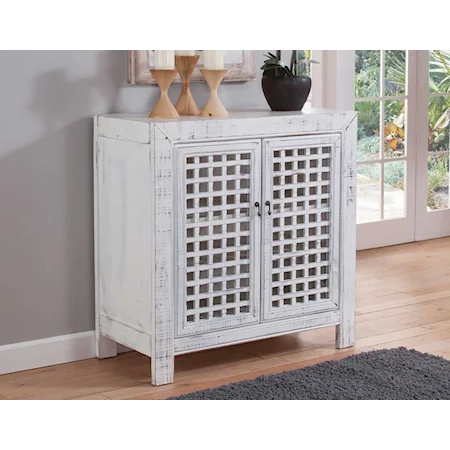 Relaxed Vintage 2-Door Cabinet with Adjustable Shelves