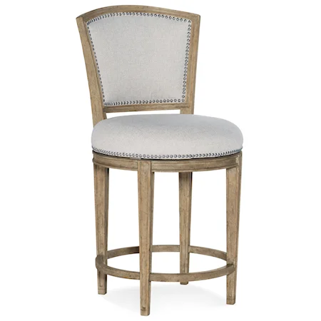 Upholstered Counter Stool with Swivel Seat