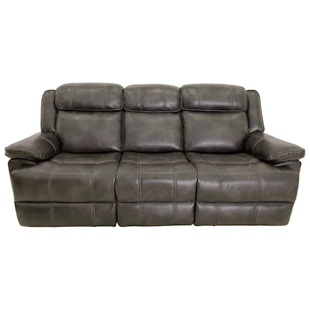 Casual Power Reclining Sofa with Pillow Arms