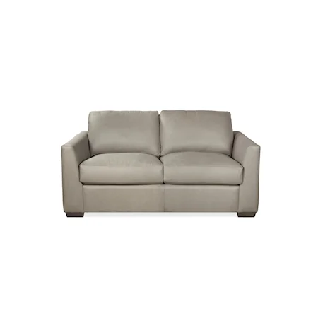 Contemporary Loveseat with Track Armrests