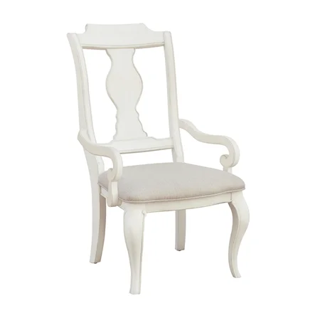 Traditional Arm Chair with Upholstered Seat