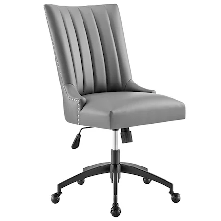 Channel Tufted Vegan Leather Office Chair