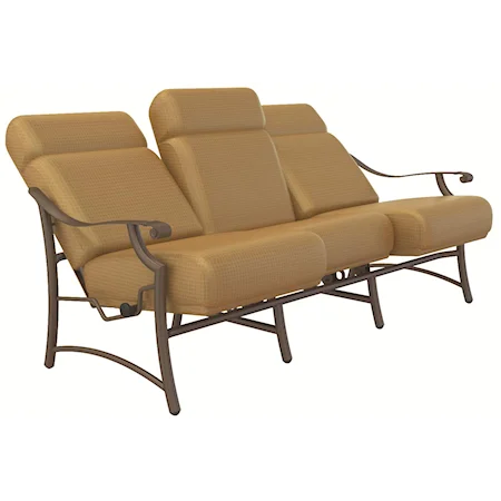 Outdoor Sofa with Adjustable Backs and Rolled Arms