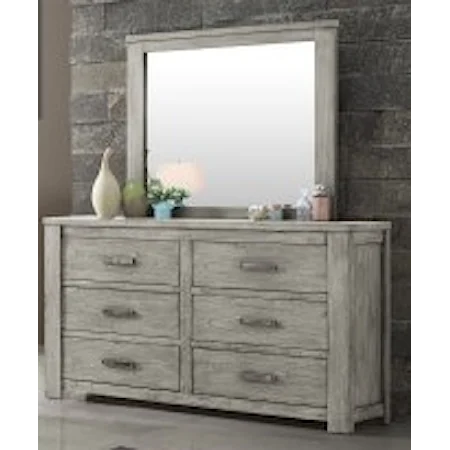 Rustic Dresser and Mirror Set